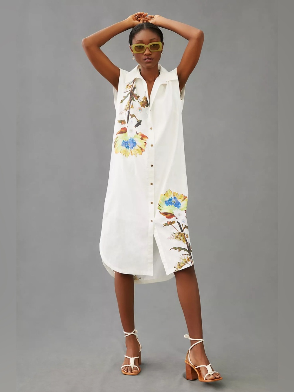 Anthropologie Maeve Sleeveless Midi Shirt Dress Size Large